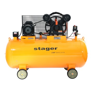 Stager Air 60C370 compresor aer, 370L, 10bar, 600L/min, trifazat, angrenare curea