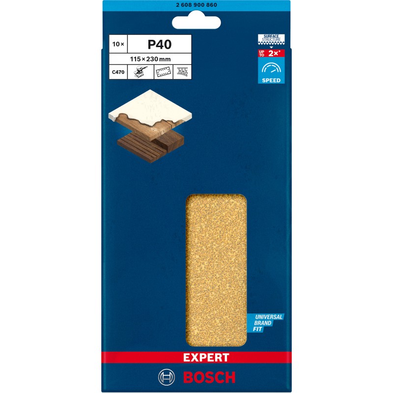 Bosch Set 10 Foi abraz C470, 115x230mm, G40, 14 gauri