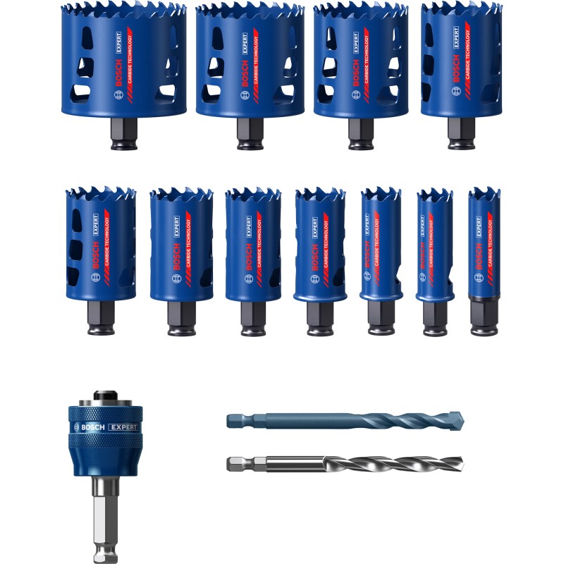Bosch Set Carote ToughMaterial Expert 20-76mm + burghie si adaptor