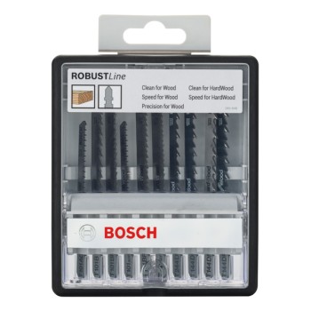 Bosch Set 10 Panze ferastrau vertical Wood Expert Robust Line prindere în T