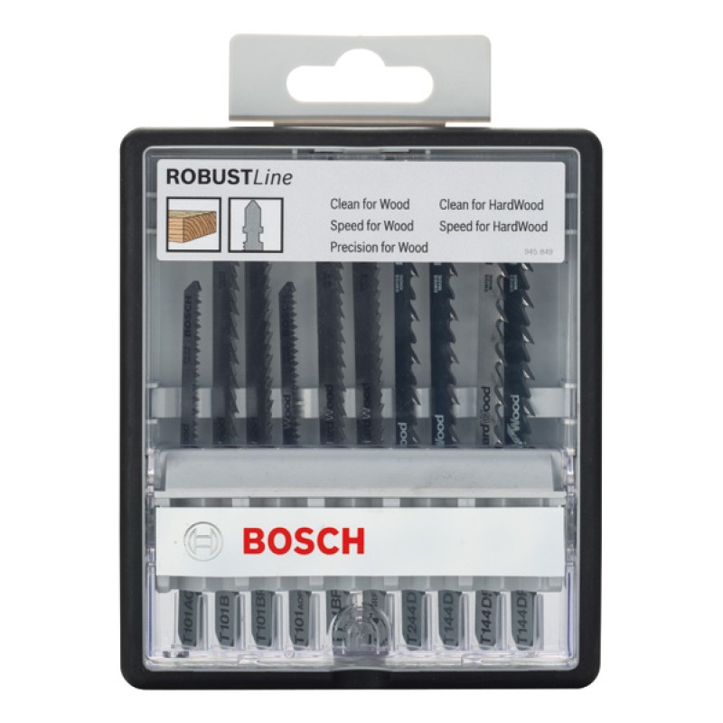 Bosch Set 10 Panze ferastrau vertical Wood Expert Robust Line prindere în T