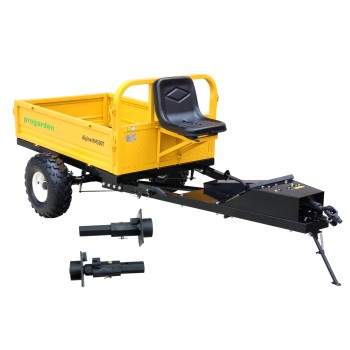 ProGARDEN Pachet Alpine RM500T Remorca cu tractiune 500kg, 1 osie, prindere bolt pentru motocultor, roti 19x7-8 si set manicoti Adaptiv 3 in 1 S