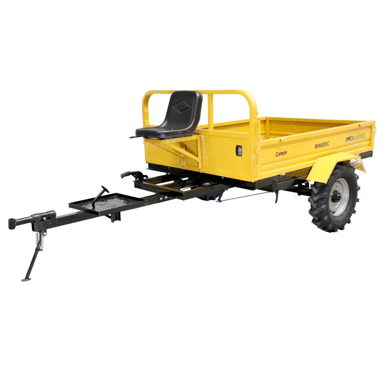 ProGARDEN Campo RM600C remorca 600kg motocultor, 1 osie, prindere bolt, roti profil agricol 6.00-12