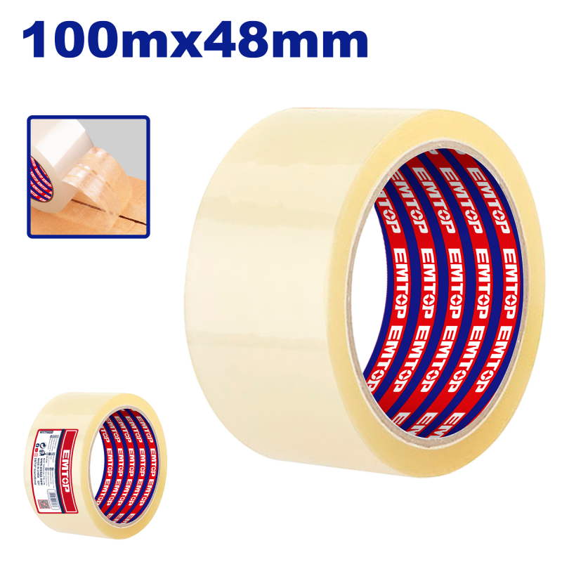 Banda de ambalare transparenta 100m x 48mm - EMPN1H10, EMTOP