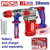 Ciocan rotopercutor fara acumulator si incarcator, 28mm, 4 accesorii - ELRH20288, EMTOP
