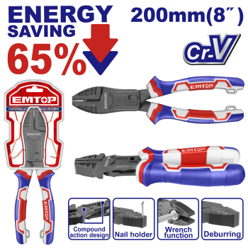 Cleste combinat cu actiune compusa 200mm (8  ), 65% economie de energie - EPLRCC0851, EMTOP