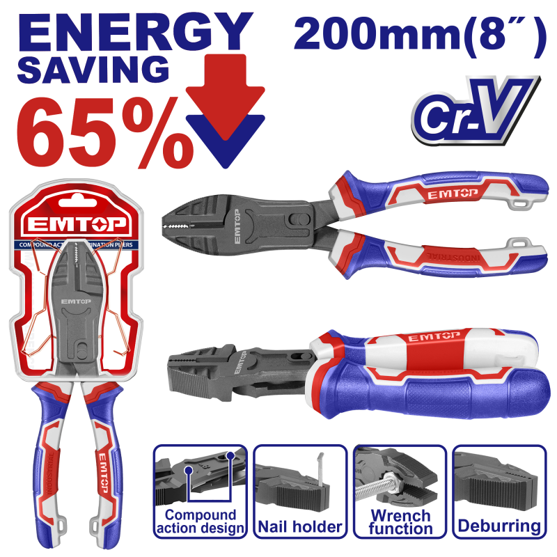 Cleste combinat cu actiune compusa 200mm (8  ), 65% economie de energie - EPLRCC0851, EMTOP