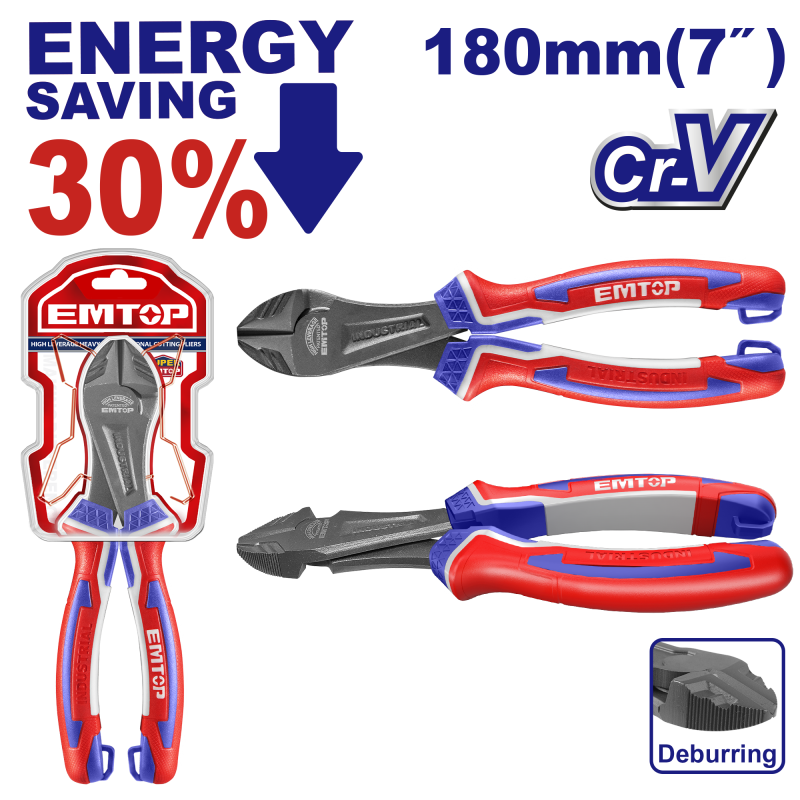 Cleste de taiere diagonala de mare putere de parghie 180mm (7  ) - EPLRHD0721, EMTOP