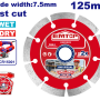 Disc diamantat uscat 125mm, lama 7.5 mm - EDDC01254, EMTOP