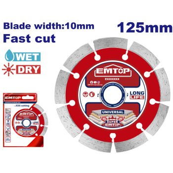Disc diamantat taiere uscata umeda, 125mm - EDDC011252, EMTOP