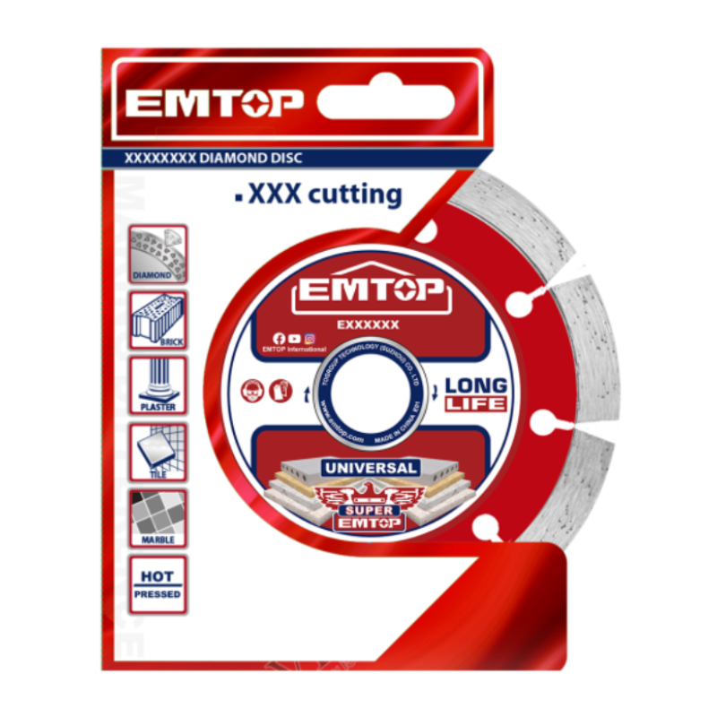 Disc diamantat taiere uscata umeda, 125mm - EDDC011252, EMTOP