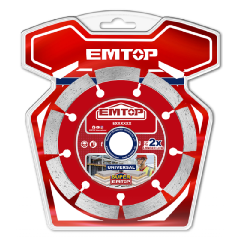 Disc Turbo diamantat 125mm, taiere umeda si uscata, lama 12 mm - EDDC011251, EMTOP