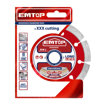 Disc Turbo diamantat 230mm, taiere umeda uscata, lama 10 mm - EDDC012302, EMTOP