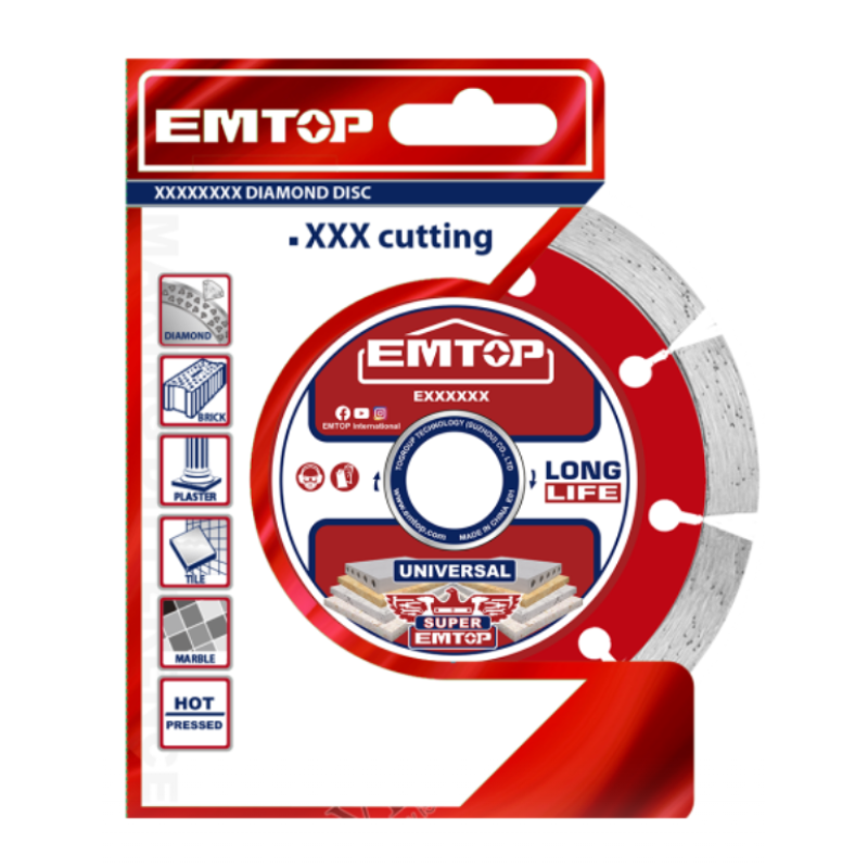 Disc Turbo diamantat 230mm, taiere umeda uscata, lama 10 mm - EDDC012302, EMTOP