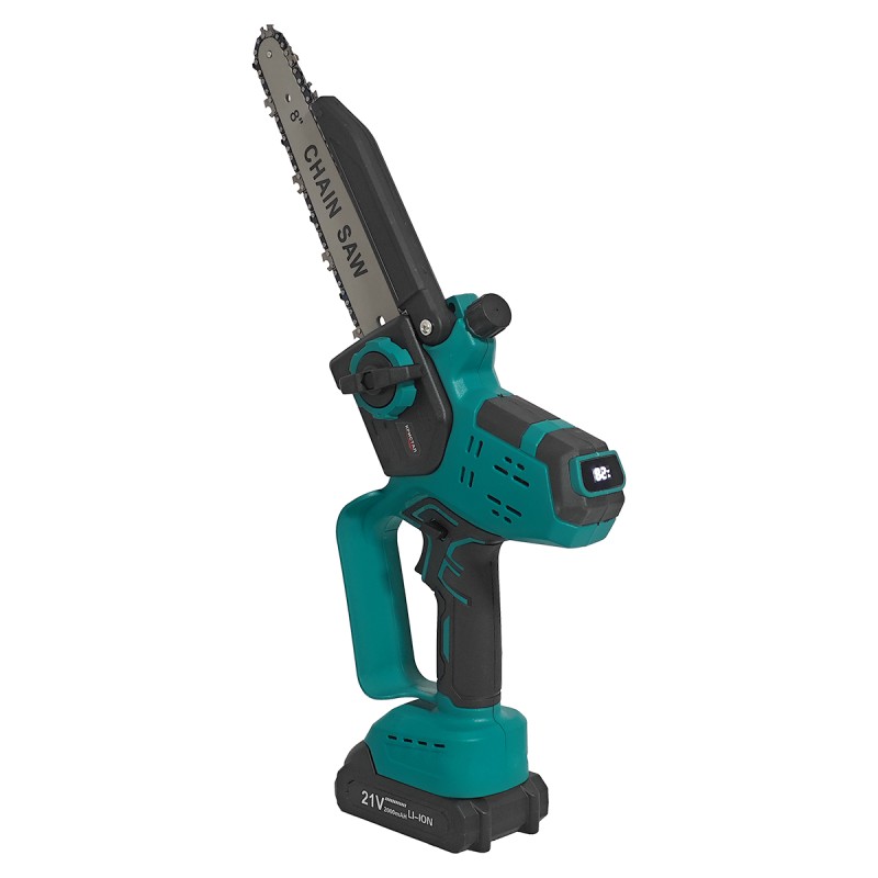 Drujba  mini fierastrau  cu acumulator DDT-CRISTAL, Indicator procentaj baterie, sistem de ungere automat, Lama+Lant 8