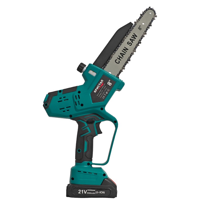 Drujba  mini fierastrau  cu acumulator DDT-CRISTAL, Indicator procentaj baterie, sistem de ungere automat, Lama+Lant 8