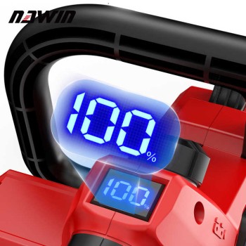 Drujba  mini fierastrau cu acumulator DDT-CRISTAL, 21V, 4A, Indicator procentaj baterie, sistem de ungere automat, Lama+Lant 12  Geanta transport, Rosu-Negru