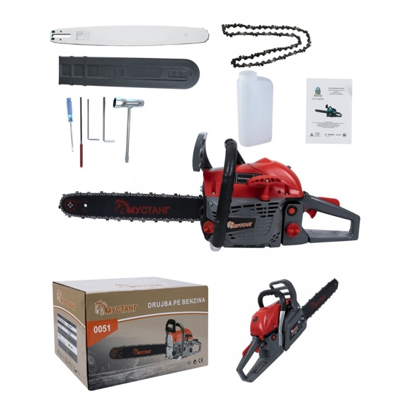 Drujba pe benzina Mustang 0051, 52 CC, 5 Cp, lama 40 cm