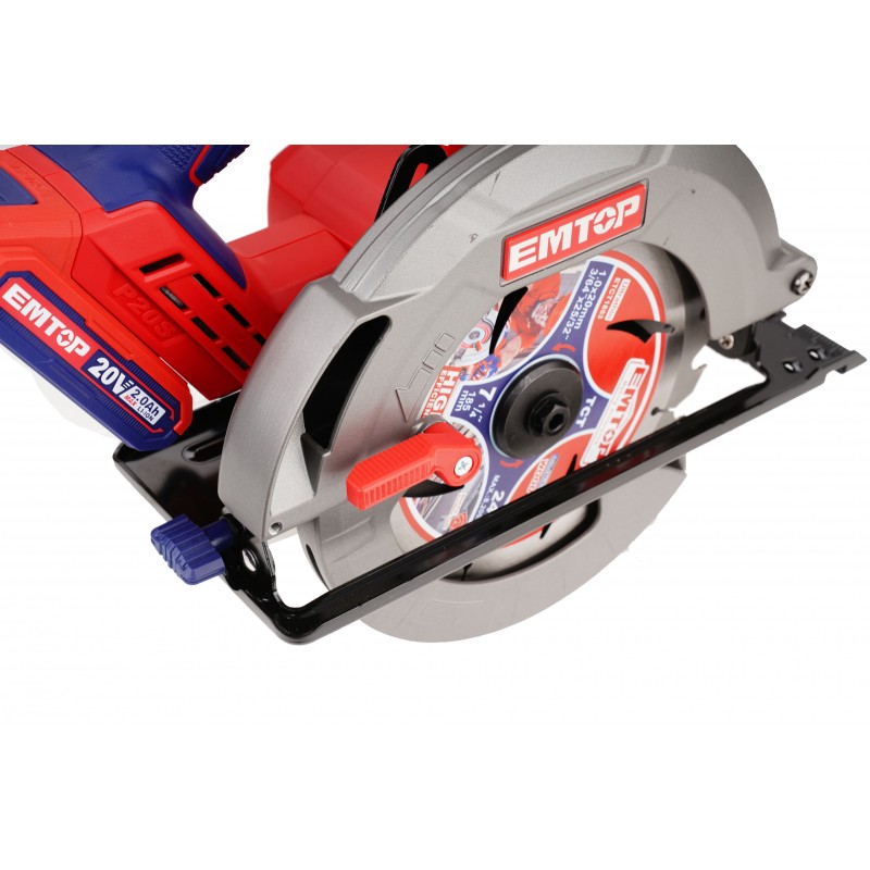 Fierastrau circular fara acumulator si incarcator, unghi taiere reglabil, 185mm - ELCS1851, EMTOP