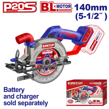 Fierastrau circular fara acumulator si incarcator, 140mm - ELCS1402, EMTOP