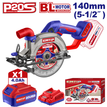 Fierastrau circular cu 1 acumulator 4.0AH, 140mm - ELCS14021, EMTOP