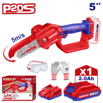 Mini fierastrau cu 1 acumulator 2.0Ah, lama 13cm (5  ) - ELGA20581, EMTOP