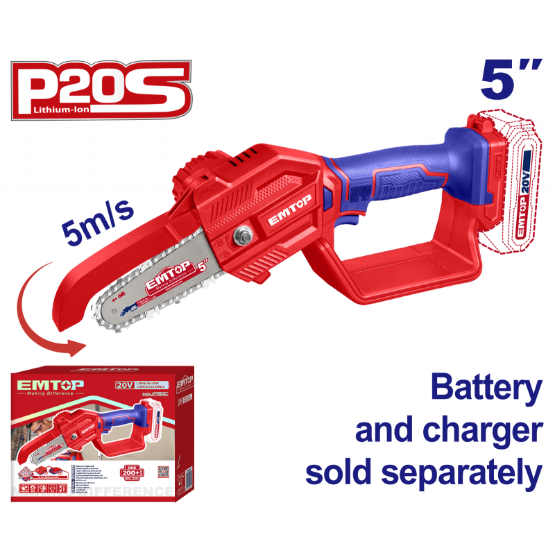 Mini fierastrau fara acumulator si incarcator, lama 13cm (5  ) - ELGA2058, EMTOP