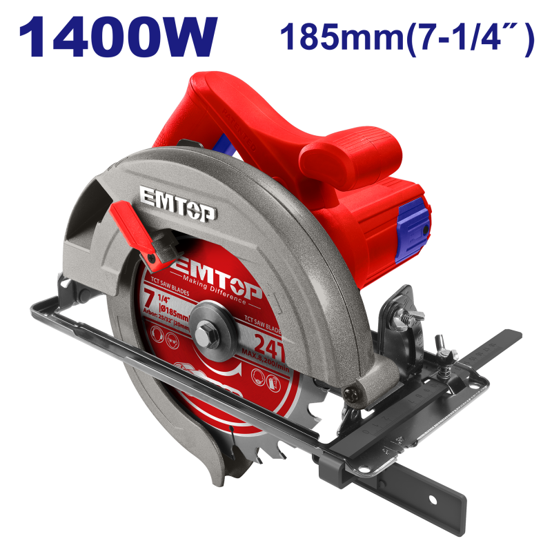Fierastrau circular electric 1400W, 185mm - ECSW1852, EMTOP
