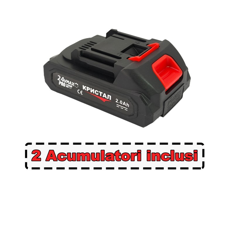 Fierastrau de mana (mini fierastrau) DDT-CRISTAL, 24V, 2Ah, LamaLant 6  , 2 acumulatori, Incarcator, Geanta de transport