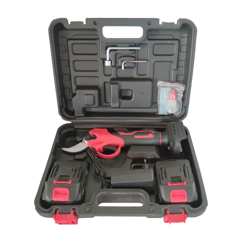 Foarfeca cu acumulator , vita de vie si crengi , 21 V , 3 Ah , Rosie