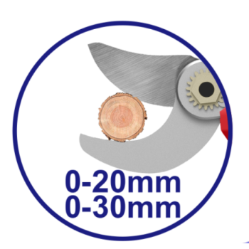 Foarfeca dreapta cu 1 acumulator 2.0AH, 20-30mm, cutie de transport - ELSL203051, EMTOP