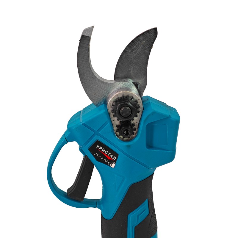Foarfeca electrica pentru vita de vie, crengi, DDT-CRISTAL cu 2 Acumulatori 21 V, 2000 mAh, Albastru
