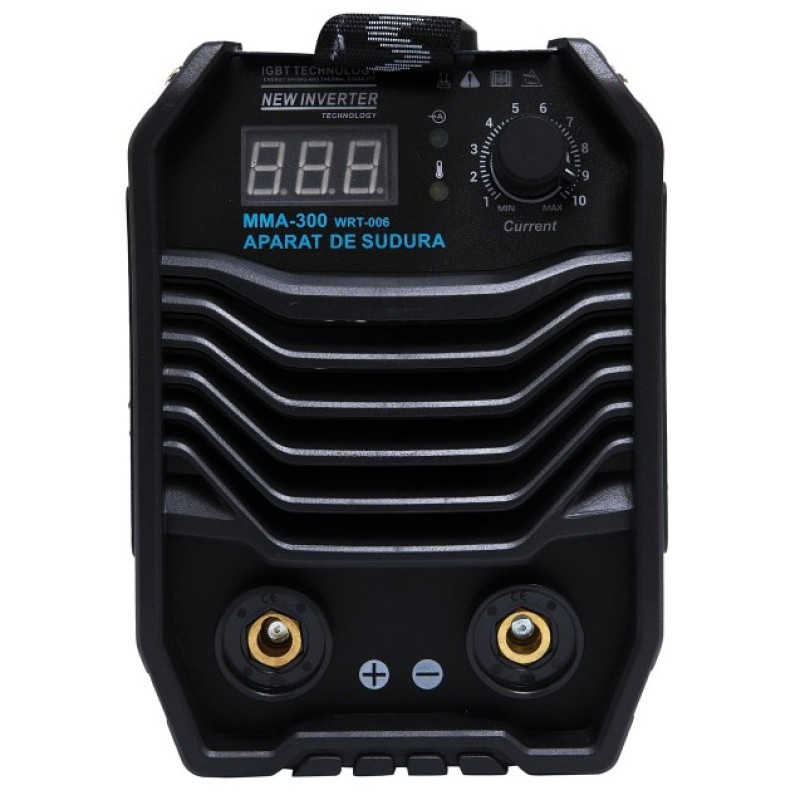 Invertor de sudura WertCraft WRT-006, 20-300 A amperaj, 230 V, 1.6-4 mm diametru electrod, MMA, IP21, funtie anti-lipire