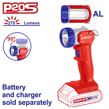 Lampa de lucru fara acumulator si incarcator, 270 lumeni - ELWL2038, EMTOP