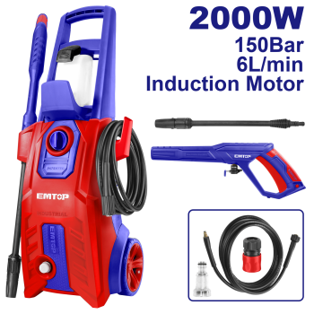 Aparat de spalat cu presiune 2000W, 150 bar, 6L min, furtun 5m - EHPW2001, EMTOP