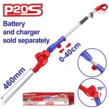 Trimmer extensibil gard viu fara incarcator si acumulator, lama 460mm - EPHT201601, EMTOP