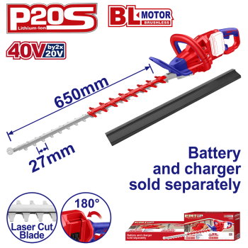 Trimmer gard viu fara acumulator si incarcator, lama 650mm - ELHT40028, EMTOP