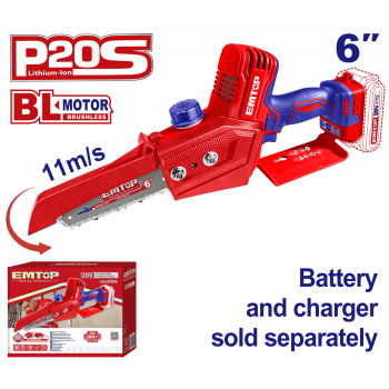 Mini fierastrau cu lant fara acumulator si incarcator, motor fara perii (brushless), 15cm - ELGA2068, EMTOP