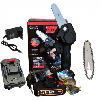 Mini fierastrau de mana, 2 acumulatori, 24V, 5 Ah, lama 10 cm