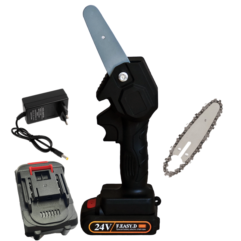 Mini fierastrau de mana, 2 acumulatori, 24V, 5 Ah, lama 10 cm