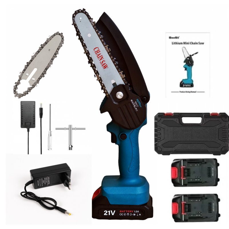 Mini fierastrau Mustang, 2 acumulatori, 21V, 1.5 Ah, lama 18.5 cm