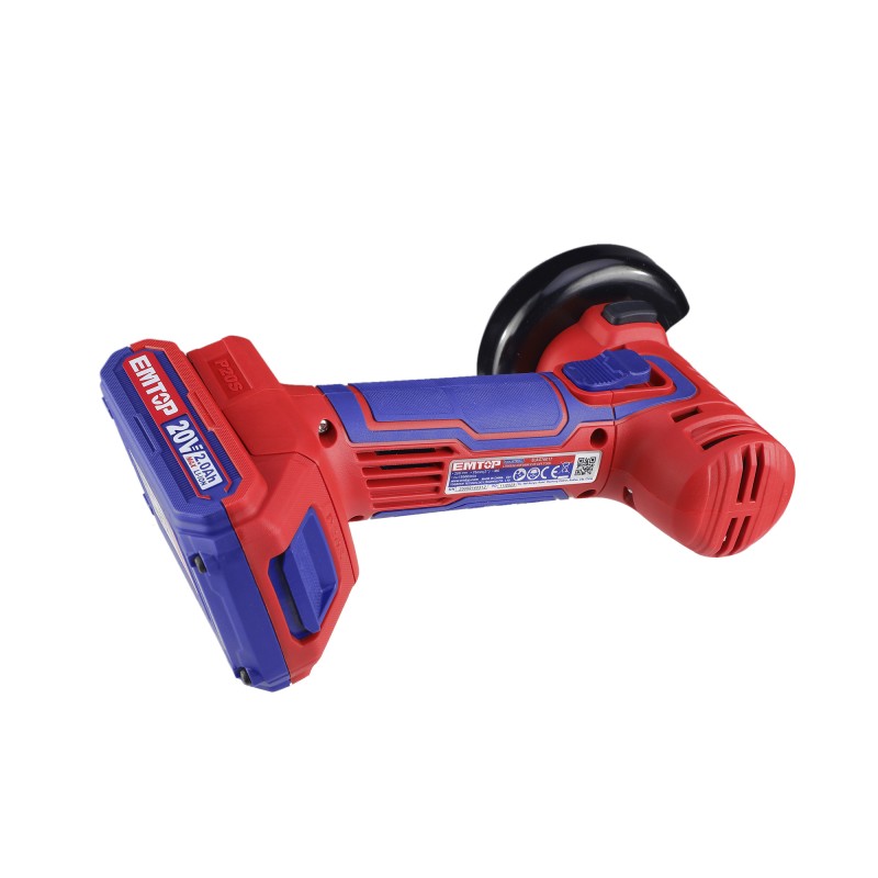 Mini polizor unghiular cu 1 acumulator 2.0Ah, 76mm, 7 discuri incluse - ELAG76017, EMTOP