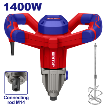 Mixer electric 1400W, cutie viteze din aluminiu, set extra perii motor, tel inclus - EMXR14001, EMTOP