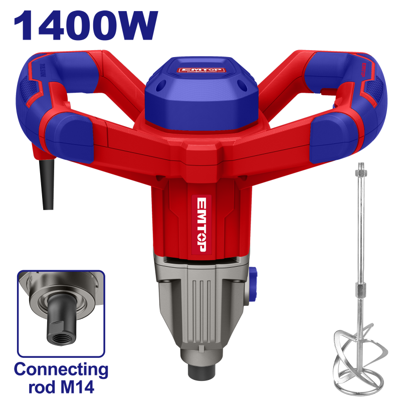 Mixer electric 1400W, cutie viteze din aluminiu, set extra perii motor, tel inclus - EMXR14001, EMTOP