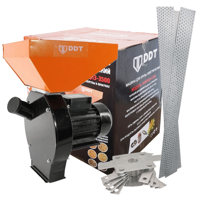 Moara cereale si stiuleti DDT, motor 3.5 Kw, 20 ciocanele, 4 site, cuva mare, 200 kg h