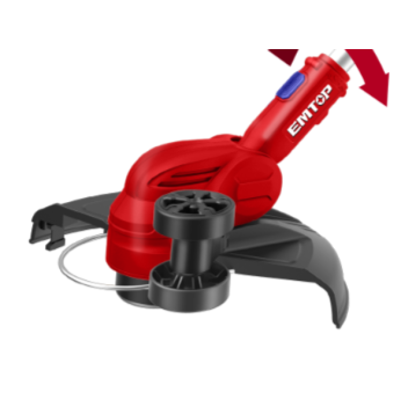 Motocoasa Trimmer fara acumulator si incarcator, maner reglabil, 300mm - ELGT20328, EMTOP