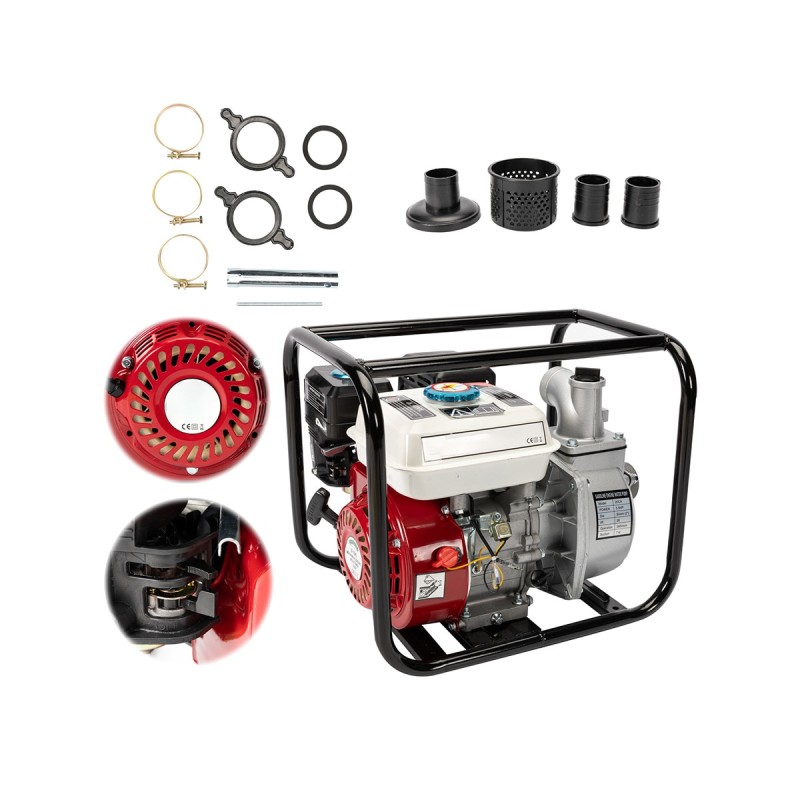 Motopompa pe benzina 4 timpi, DDT Profesional, 6.5CP, 2  , 30 m  ³ h, 28 m
