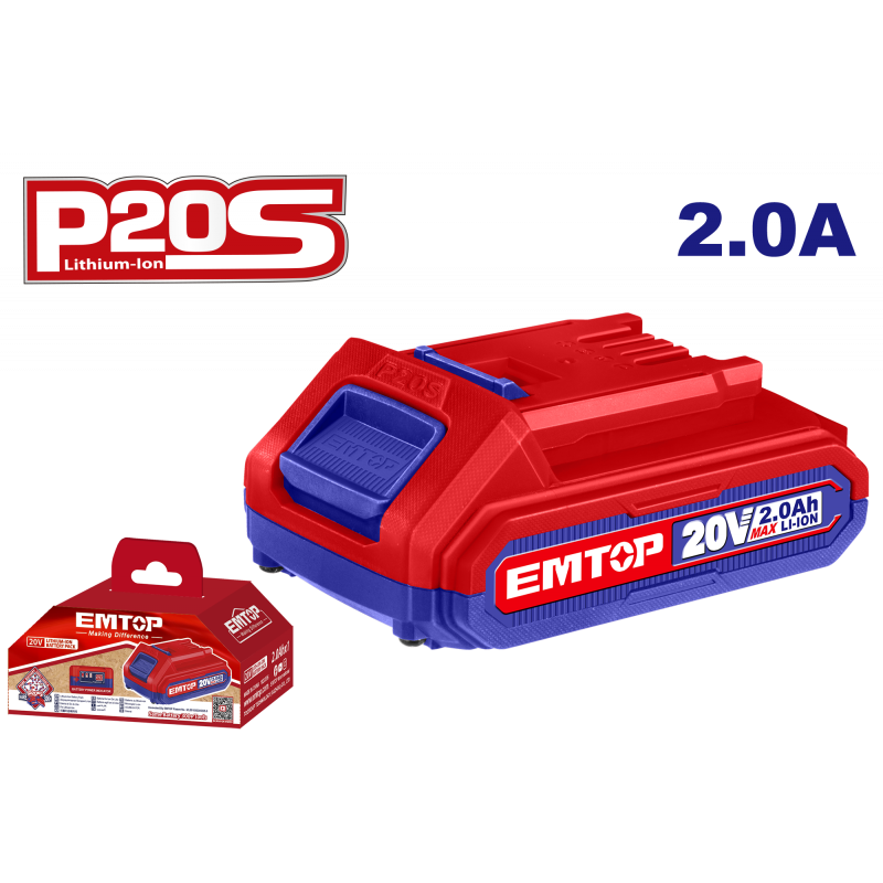 1 x Acumulator 2.0Ah litiu-ion, P20S - EBPK2001, EMTOP