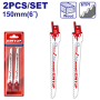 Panze de fierastrau tip sabie pentru lemn, 150mm, 2 buc - ERSB611D, EMTOP