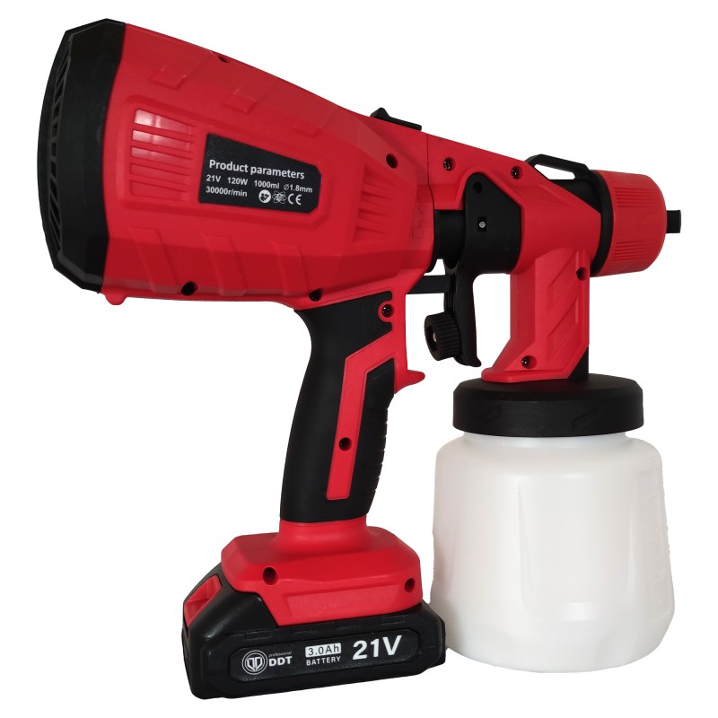 Pistol de vopsit cu acumulator , Rezervor 1000 ML , 21 V , 3 Ah